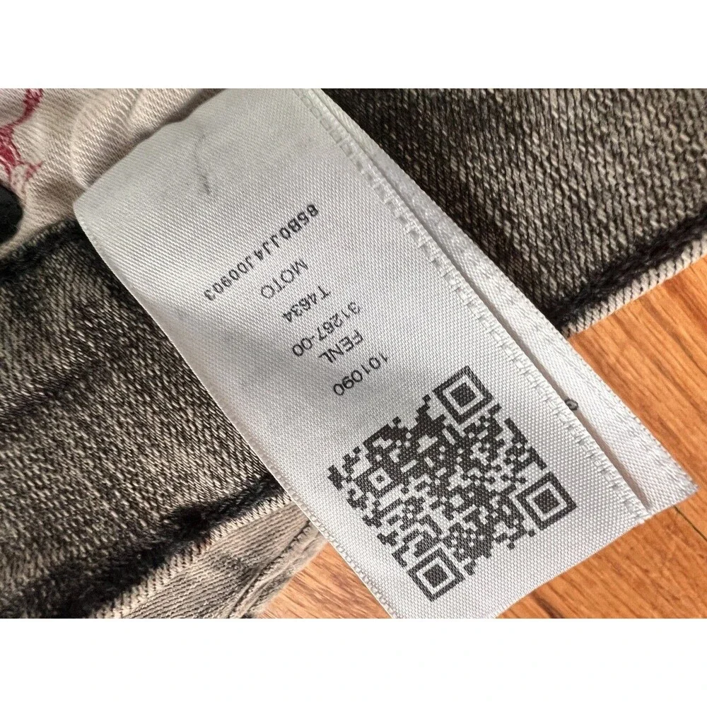 True Religion Relaxed‎ Skinny Moto Jeans Distressed Charcoal Mens 38